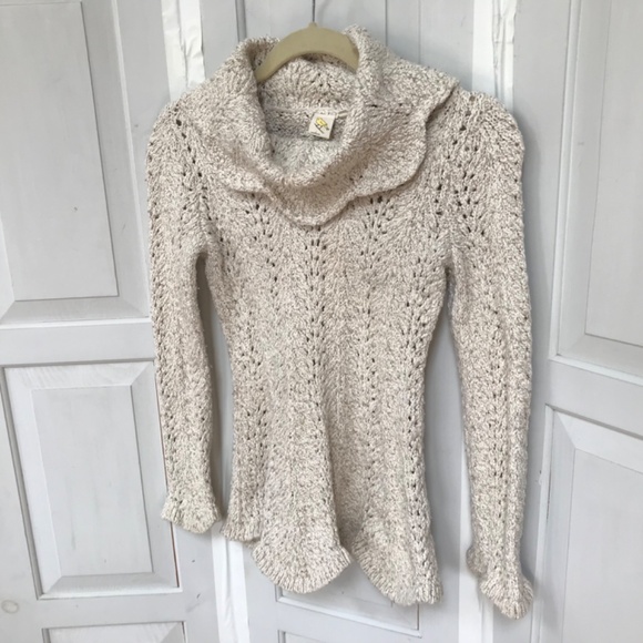 Anthropologie  Yellow Bird Light Tan Knit Sweater - Picture 7 of 14